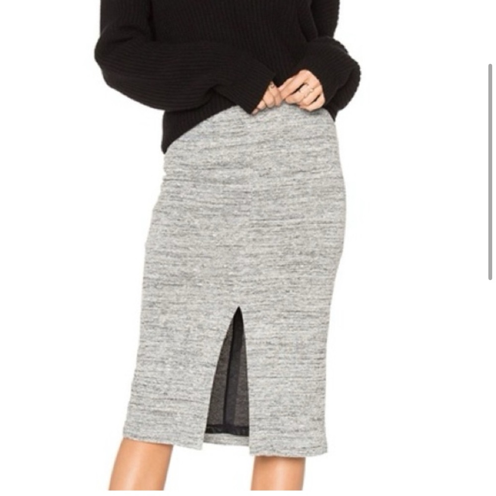 Alice + Olivia Grey Front Slit Pencil Skirt NWOT